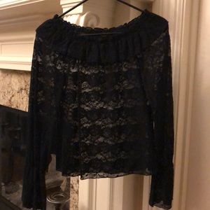 Express off shoulder lace top